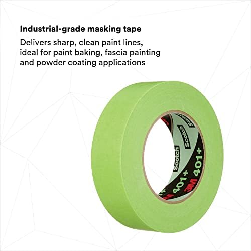 3M High Performance Green Masking Tape 401+, 36 mm x 55 m, 16 Rolls/Case - Image 2