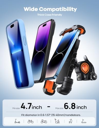Lamicall Bike Phone Holder Motorcycle Mount - One-Hand Operation, Lockable - Image 6