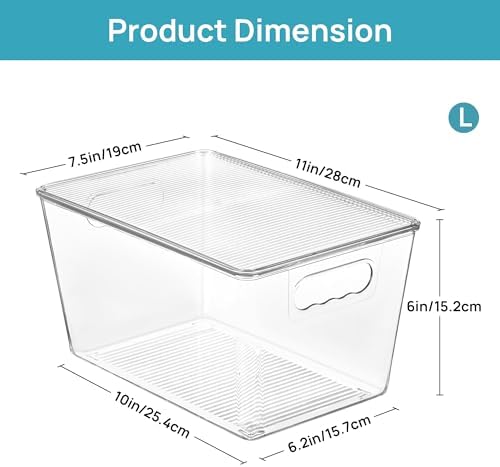 Vtopmart 16 Pack Clear Stackable Storage Bins with Lids, Large Plastic Containers with Handle for Pantry Organization and Storage,Perfect for Kitchen, Fridge, Cabinet, Bathroom Organizer - Image 2