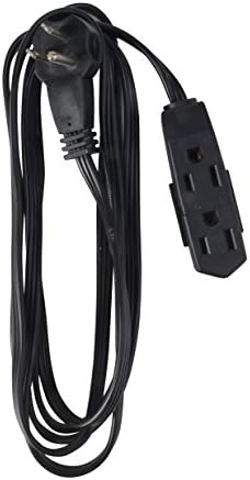 Woods 2243 16/3 Flat Indoor Extension Cord, 8-Foot, 3 Grounded Outlets, Right Angled Plug, Space Saving Design, UL Listed, Black - Image 2