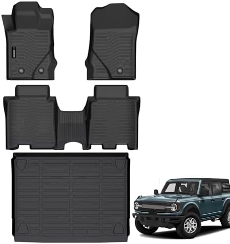 AUXKO All Weather Floor Mats Cargo Mat for Ford Bronco 4Door 2026-2021 by AUXKO