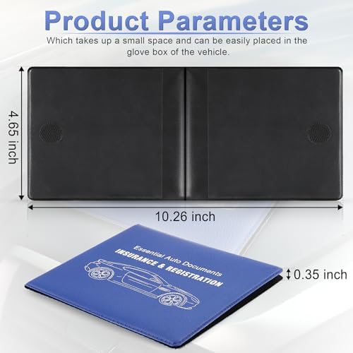 UYYE Car Registration and Insurance Card Holder, Vehicle Glove Box Car Organizer, Interior Car Accessories for Documents, Cards, License - 2 Pack - Image 2