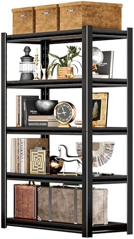 2000LBS Heavy Duty Garage Shelving Metal Storage Shelves 5-Tier Adjustable Shelving Units Industrial Utility Shelves Rack for Warehouse Garage Basement Pantry Kitchen Living Room (15.7"D×23.6"W×63"H) by Guomao