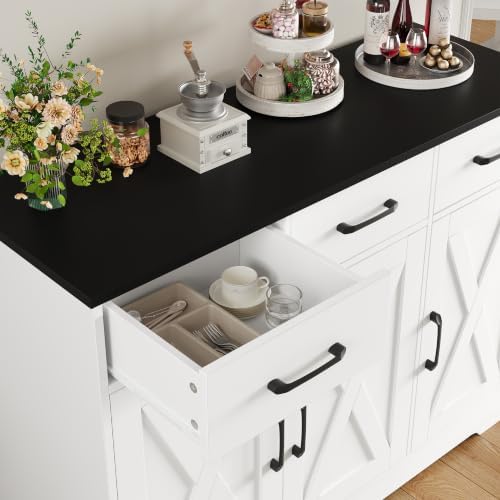 HOSTACK Kitchen Buffet Cabinet with Storage, Sideboard Coffee Bar - Image 4