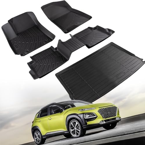 All Weather Floor Mats for Hyundai Kona 2024 2025 2026 (Not for EV) by CreeKTCarAccessories