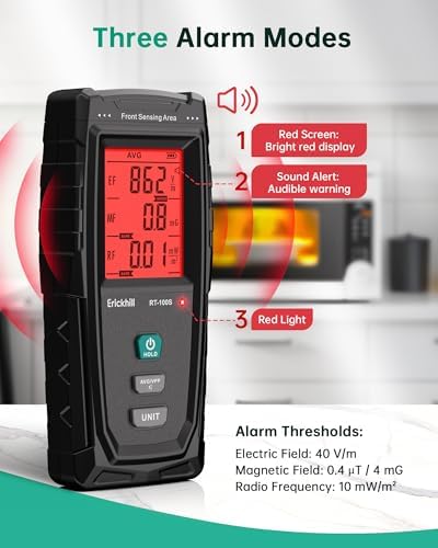 ERICKHILL 3 in 1 EMF Detector, Rechargeable EF, RF, MF, WiFi,5G Detector - Image 3