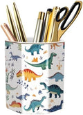 Cute Pen Holder, Pencil Cup for Desk, Desk Organizer, Durable Ceramic Decorative Makeup Brush Desktop Accessories, Stylish Stationery for Office, Home, Cute Dinosaur Pattern by WAVEYU