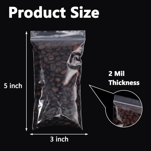 500 Count 3 x 5 Inch Clear Resealable Plastic Bags, 2 Mil - Image 2