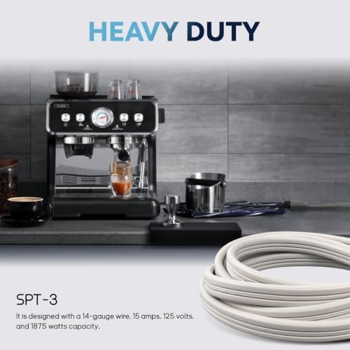 EP 12 Ft Heavy Duty Appliance Extension Cord 14 AWG 3-Prong Flat Plug White - Image 6