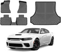 Charger Floor Mats - Car Mats for 2011-2023 Dodge Charger RWD/Chrysler 300 RWD, All Weather Full Set Floor mats and Cargo Liner for Charger Accessories, Heavy Duty Waterproof, Black by cartist