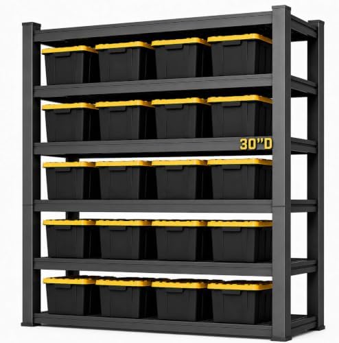 Tote Storage Rack, Garage Shelving Heavy-Duty Storage Bin Rack, 6-Tier Storage Shelves, Commerical Rack for Garage, Warehouse, Basement, Pantry (Totes Not Included) by Unknown