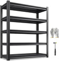 REIBII 5 Tier Garage Shelving for Garage, Adjustable Metal Shelving by REIBII