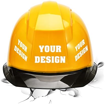 Safety Hard Hat Customize Logo Protective Head Outdoor Work Hat (Yellow (Style 2)) by YOWESHOP