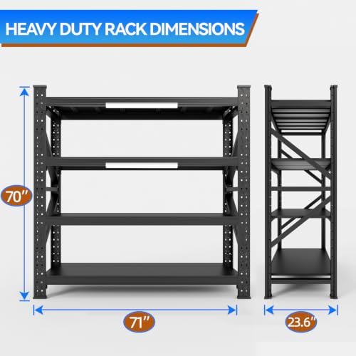 LLIIFFFEE Heavy Duty 4-Tier Metal Storage Garage Shelving Unit - Image 2