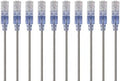 Monoprice Cat6A Ethernet Patch Cable - Snagless RJ45, 550Mhz, 10G, UTP, Pure Bare Copper Wire, 30AWG, 10-Pack, 1 Feet, Gray - SlimRun Series by Monoprice