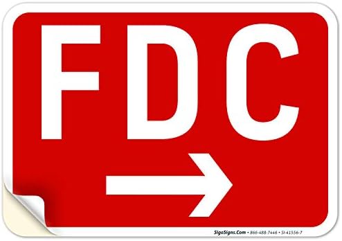 FDC Right Arrow Sign, Red Background, by SigoSigns