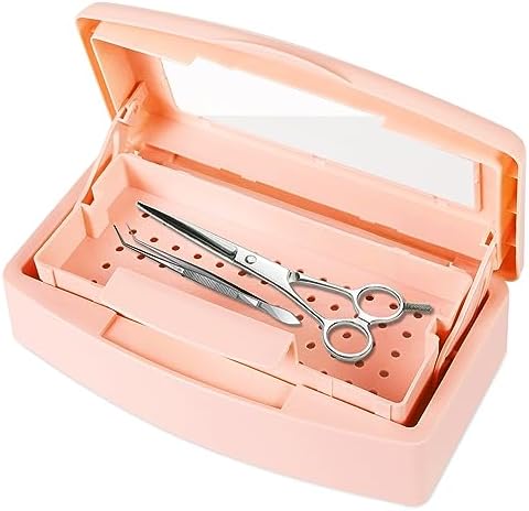 Sterilizer Box Nail Tool Disinfectant Jar Plastic Disinfectant Container Suitable for Nail Tools Hair Salons Beauty Centers and Manicure and Nail Equipment(Orange) by Gusnilo
