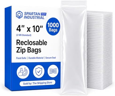4” X 10” (1000 Count) 2 Mil Clear Reclosable Zip Plastic Poly Bags by SpartanIndustrial