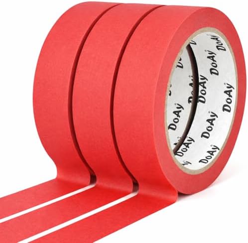 3 Pack Red Painters Tape - Masking Tape 1 Inch Wide - Multi-Surface, Smart Adhesion, Indoor & Outdoor - 270FT Total - Paint Tape for DIY, Labeling, Art, Car, General Purpose (#3910) - Image 2