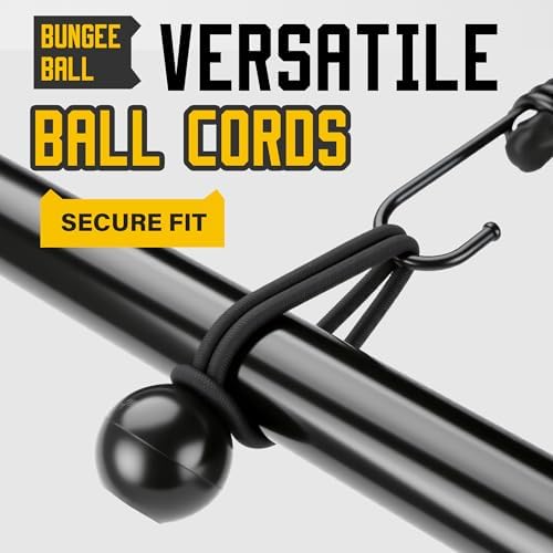 Bungee Cords with Hooks, Upgrade 30pcs Assortment Heavy Duty Outdoor with 24'' 32'' 48'' Adjustable Bungee Cords, 10'' J Hooks Cord, 6" Canopy Tarp Ball Ties and Tarp Clips Drawstring Organizer Bag - Image 3