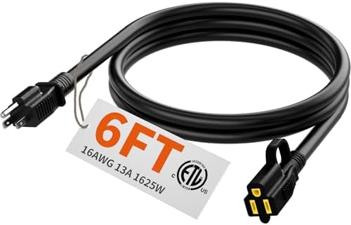 HUANCHAIN Indoor Outdoor Black Extension Cord 6FT Waterproof 16/3 Gauge by huanchain