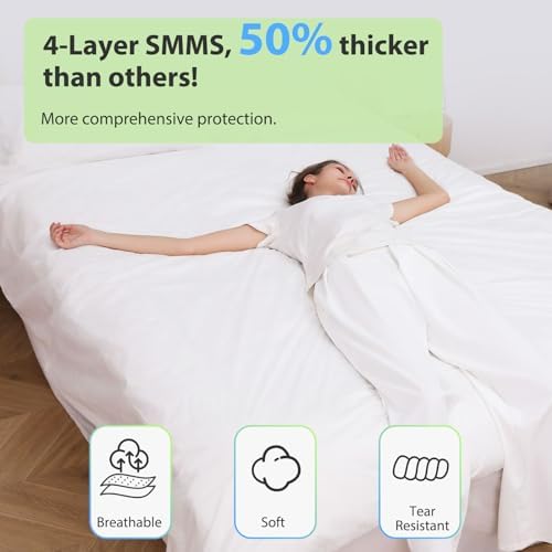2 Pack Disposable Bed Sheet King Size, Disposable Travel Sheet for Hotel - Image 4