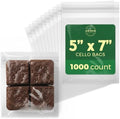 Seal Fresh Self Sealing Cellophane Bags - 5" x 7" (1000 Count) - Clear Plastic Resealable Cello Bag - Cellophane Treat Bags, Cookie Bags for Packaging, Candy bags, Cello Bags, Pastry Bags by SealFresh
