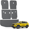 KUST Cargo Mat for 2020-2025 Kia Telluride 7 Seats, Rubber Rear Trunk Liner with 2nd/3rd Row Backrest Kick Mat for Telluride Accessories High Edge Cover All Weather Protection by KUST