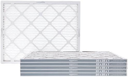 Amazon Basics 20x25x1 Air Filter 6-Pack, MERV 11 AC Furnace Filters, Dust, Pet, Allergen Control , Electrostatic, Removes Lint (Actual Size: 19.75" x 24.75" x 0.75") by AmazonBasics
