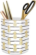 Pen Holder, Pencil Holder for Desk Pineapple Pattern Pencil Cup for Girls Kids Durable Ceramic Desk Organizer Makeup Brush Holder for Office, Classroom, Home, Yellow Pineapple by WAVEYU