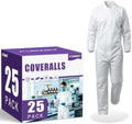 FURWEY Hazmat Suits 25 Pack Disposable Coveralls, with Elastic Wrists, Ankles, Available in 5 sizes by FURWEY