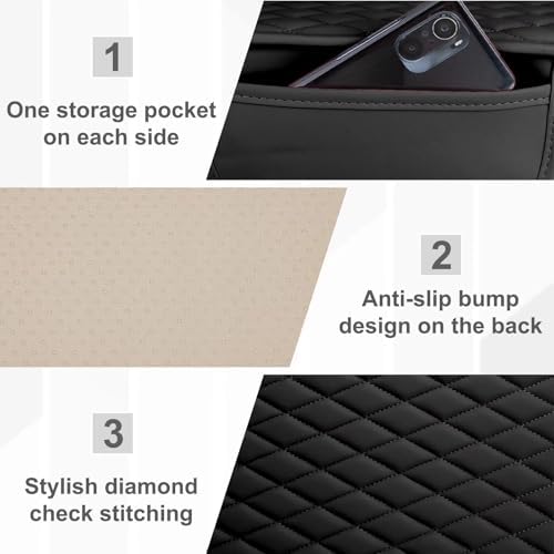 BFXM Car Center Console Cover with 2 Organizer Pockets Storage Bags - Image 4