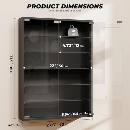 Wall Display Case with Glass Doors, Sports Card Display Case - Image 2