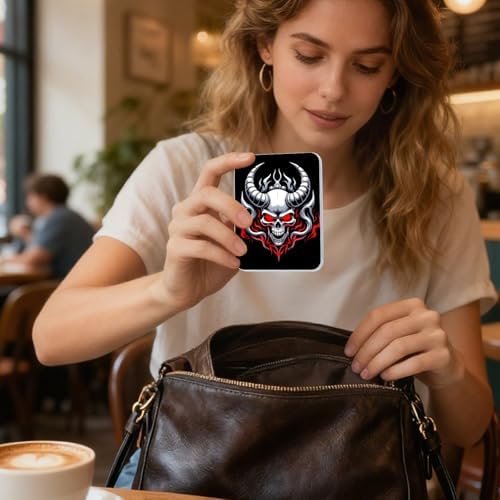 Small Metal Tins Box-4.7" x3.5"x1.6" Rectangular Empty Storage Box With Lid Decorative Organizer Storage Tin Case For Office/Cookie/Candy/Jewelry/Photo/Letter-Cow Skull - Image 7