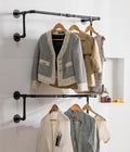 Industrial Pipe Clothing Rack, Hanging Clothes Rod, Wall Garment Rack by HOMEYEENG
