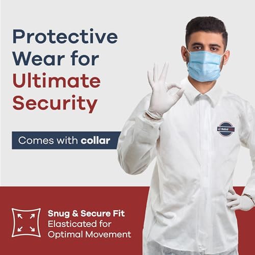 Medical Nation Hazmat Suits Disposable | 25 Pack | Light Duty Disposable Coveralls Men | with Attached Hood - Overall Protective Chemical Suit for Men & Women, Disposable Paint Suit - Size Medium - Image 4