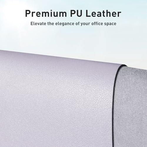 Aothia Large PU Leather Desk Pad Protector - Non-Slip Mouse Pad & Writing Mat for Office/Home, Waterproof, Easy to Clean (31.5"x15.7", Soft Lavender) - Image 2