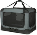Amazon Basics Portable Folding Soft Dog Crate, 4-Doors, Collapsible Travel Kennel for Cat, Dog, and Small Animals, Quick Setup, Small 26" x 18" x 18", Grey by AmazonBasics
