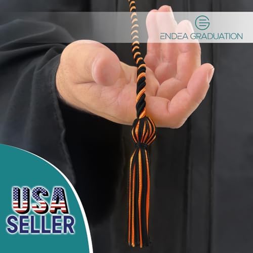 Endea Graduation Single Honor Cord Two-Color (Black/Orange) - Image 2