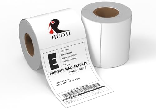 HUOJI 2 Rolls 4x6 Thermal Shipping Labels, 250 per Roll, Commercial Grade by HUOJI