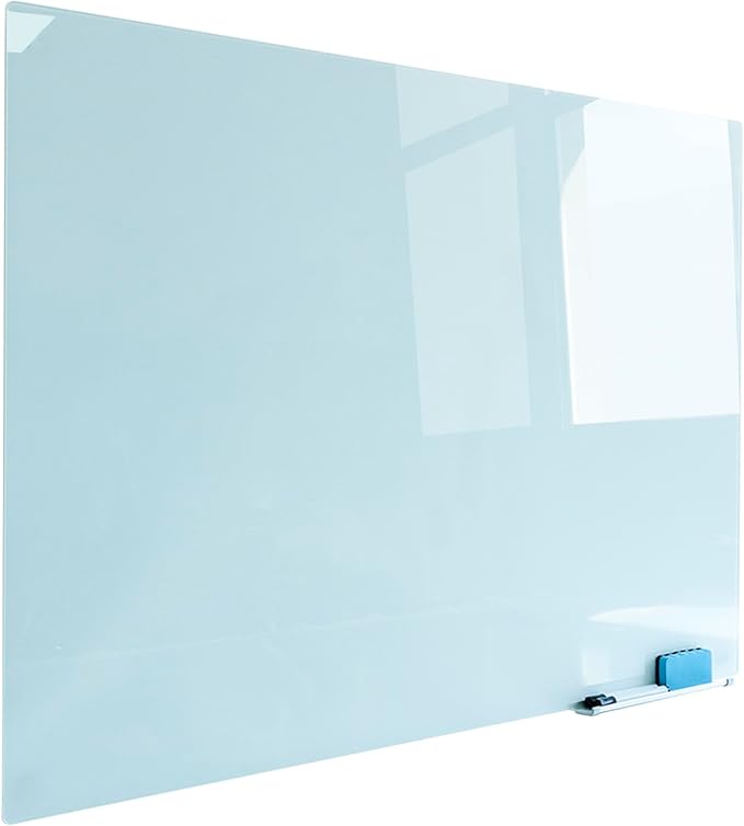 Magnetic Glass Whiteboard with Eraser 48" x 36" Frameless Tempered Glass Dry - Image 6