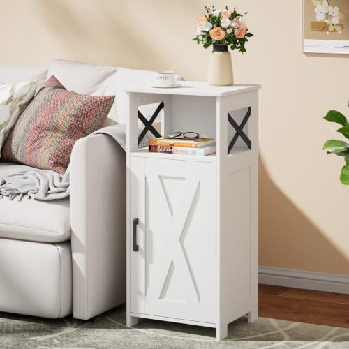 Homhedy Farmhouse Bathroom Storage Cabinet with Doors, Small Floor Cabinet - Image 7