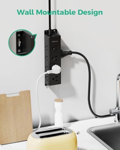Surge Protector Power Strip, 12 Widely Spaced Multi Outlets on 3 Sides - Image 3