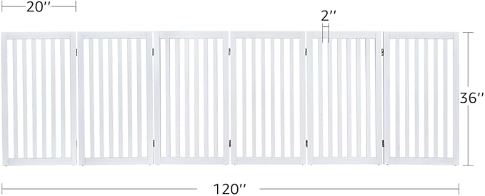 unipaws 120" Extra Wide Pet Gate, Free Standing Dog Gate - Image 7