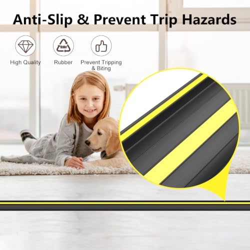 Eapele Floor Cord Cover 10ft (2 Pack) Cord Covers for Wires on Floor, Linkable Heavy Duty Extension Cord Cover, Rubber Floor Cable Cover, Prevent Trip Hazard for Sidewalk Home Office Outdoor or Indoor - Image 4