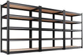 3-Pack 71" H x 46" W x 18" D Garage Shelving Unit,Heavy Duty Metal Storage Shelves, Total Capacity, 5 Tier Adjustable Boltless Steel Rack, Freestanding Organizer for Warehouse, Pantry, Shop, Black by CreatingaComfortableLiving
