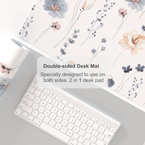 QIYI PU Leather Large Mouse Pad, Waterproof Desk Mat, 23.6" x 13.8", Sprigs - Image 3