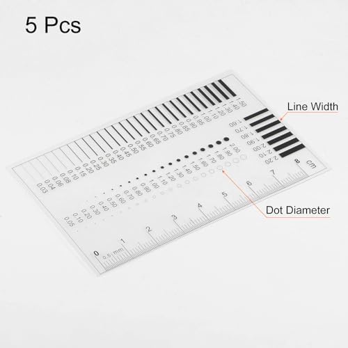 HARFINGTON 5pcs High Precision SEC Size Estimation Chart 8cm 0.5mm Transparency Flaw Detection Film Ruler for Diameter and Line Width Defects Measuring - Image 3