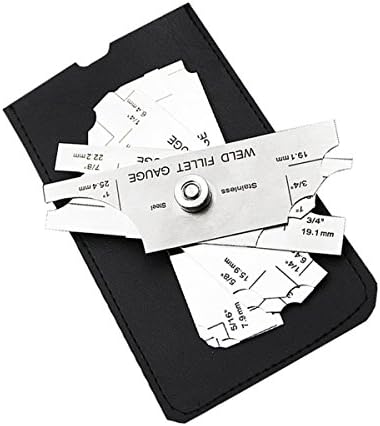 Welding Gauge Stainless Steel 3.2mm-25.4mm 1/8''-1'' Weld Fillet Gauge with Bag Imperial Metric Measurement - Image 5
