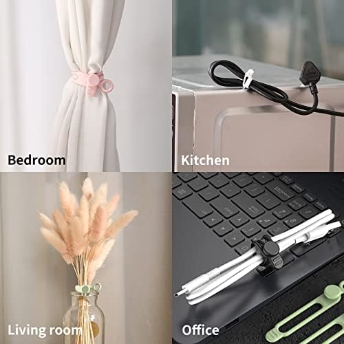 UMUST 20Pcs Silicone Cable Ties, Cable Management Cord Organizer Multicolor - Image 5
